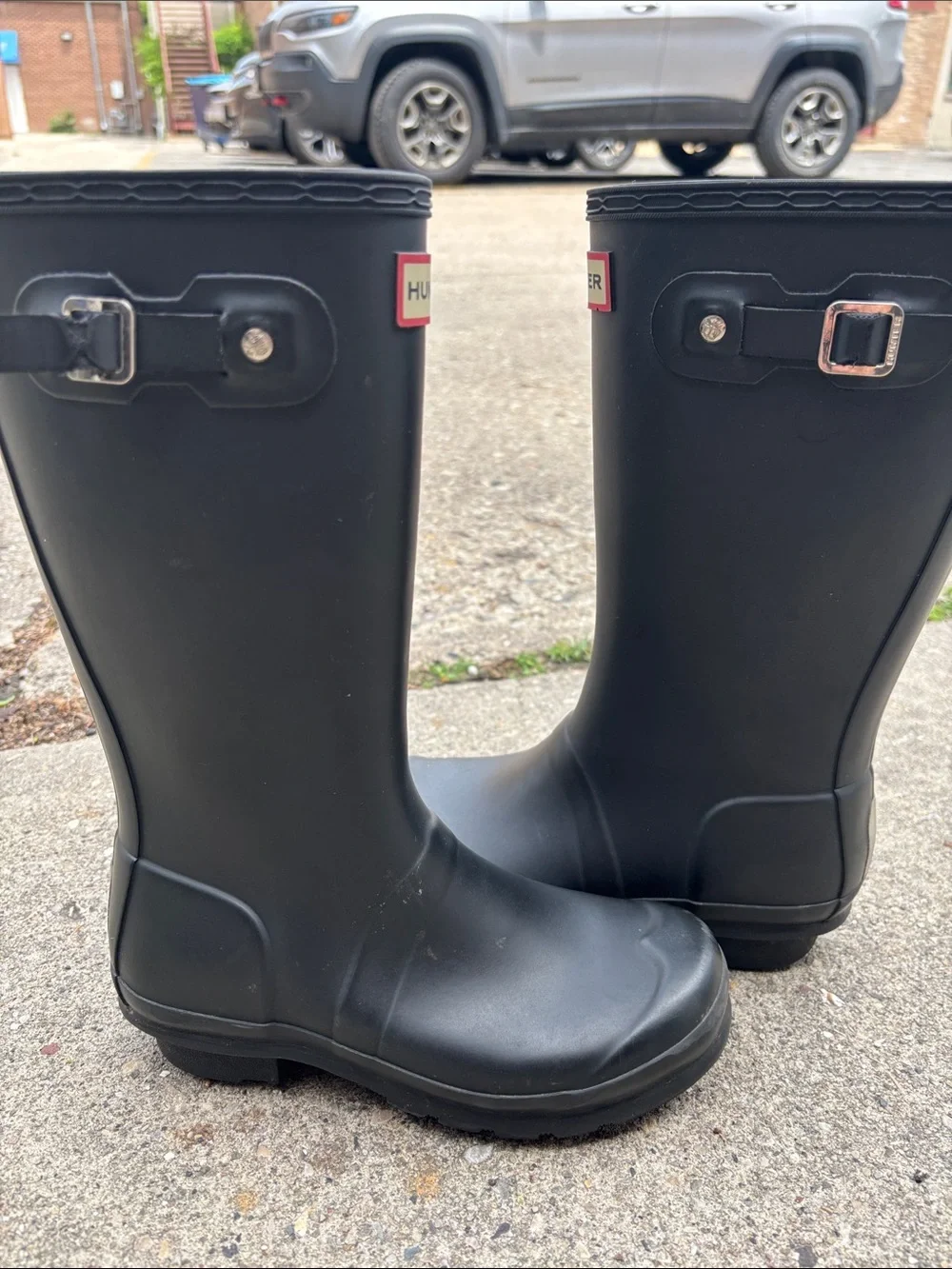 Hunter Rain Boots Youth Size 4 Black Waterproof Classic Tall Boots UNISEX